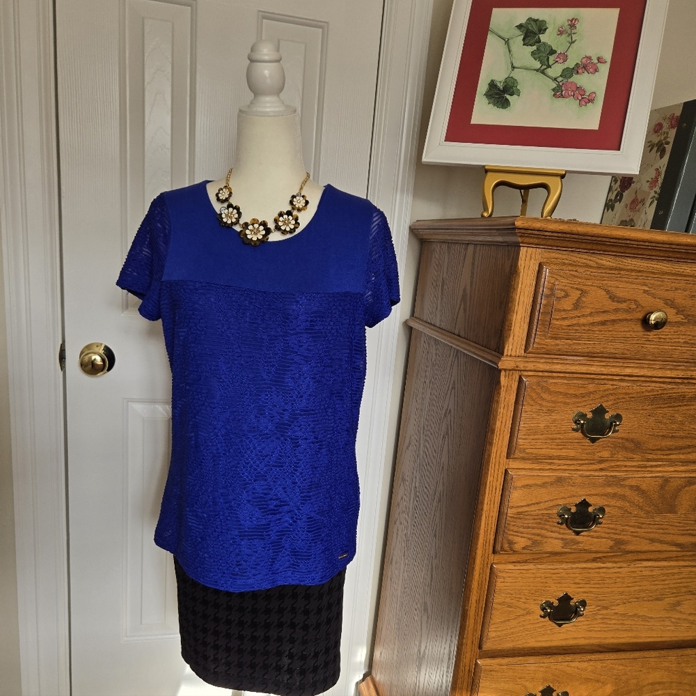 Calvin Klein Stretch Textured Relaxed Fit Top